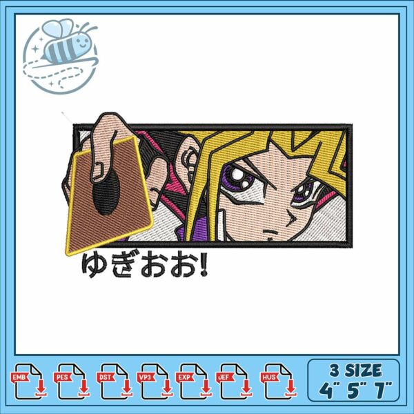 Muto yugi art design embroidery, yu gi oh yugi muto embroidery