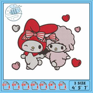 My melody love embroidery