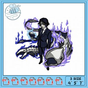Mystical Samurai Anime Embroidery Design Craft Art