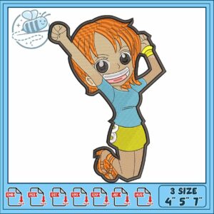 Nami chibi art design embroidery