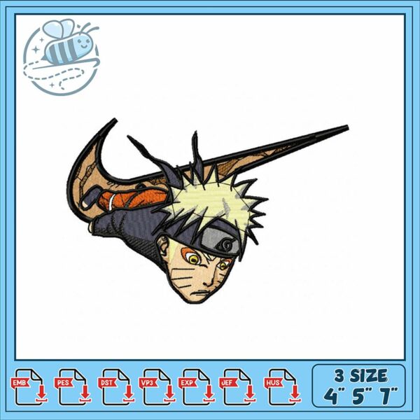 Naruto Embroidery Design for Crafting Projects 4-7 Inch