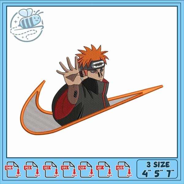Naruto Inspired Embroidery Design in Three Sizes