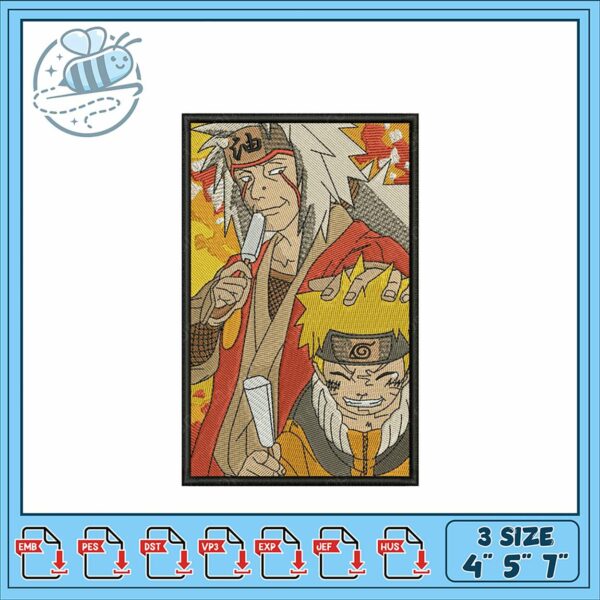 Naruto Sage Mode Embroidery Design in Three Sizes
