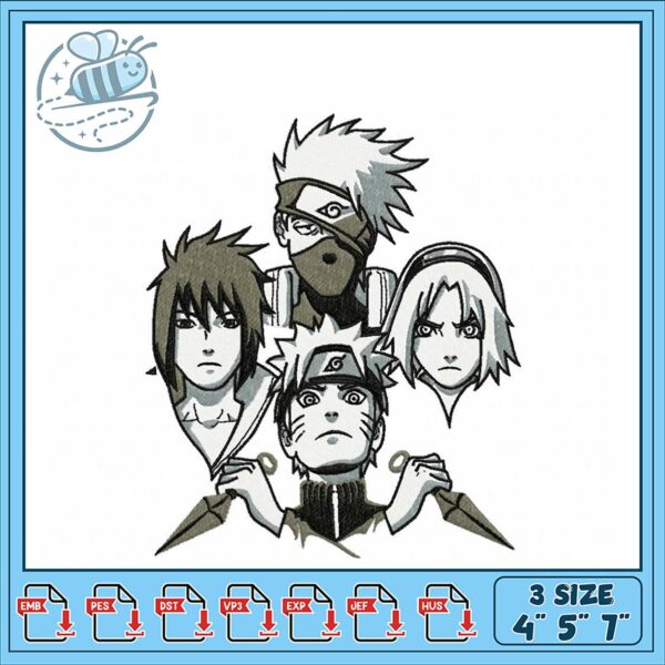 Naruto Themed Embroidery Design for Enthusiasts