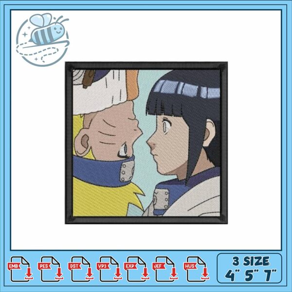 Naruto and Hinata Embroidery Design for Crafts
