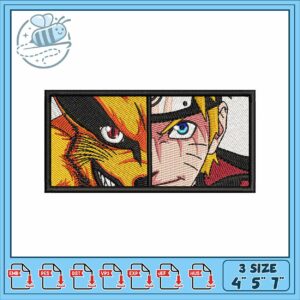 Naruto and fox embroidery