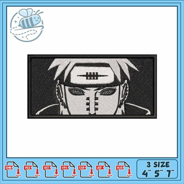 Naruto black white design embroidery, naruto wallpaper​ embroidery