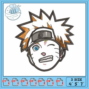 Naruto face design embroidery