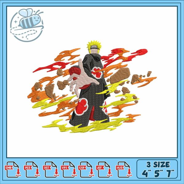 Naruto fire design embroidery, naruto will of fire​ embroidery