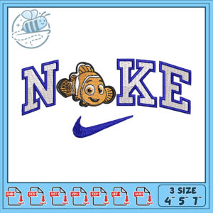 Nemo Nike Embroidery Design 3 Sizes