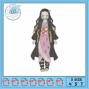 Nezuko costume design embroidery