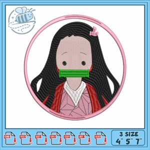 Nezuko cute art design embroidery