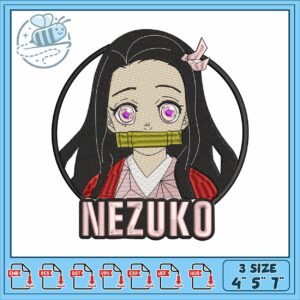 Nezuko cute eye design embroidery
