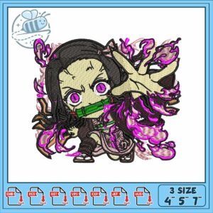 Nezuko demon design embroidery