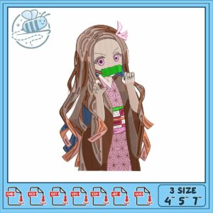 Nezuko drawing design embroidery