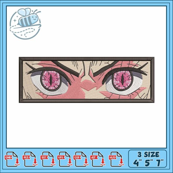 Nezuko eye art embroidery, nezuko demon form​ embroidery