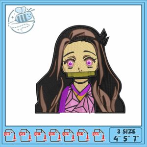 Nezuko kamado design embroidery