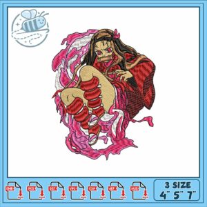 Nezuko power design embroidery