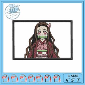 Nezuko rectangle design embroidery