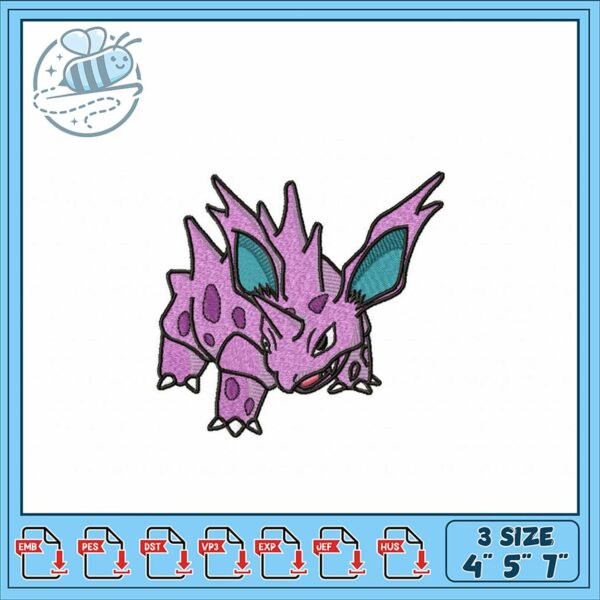 Nidorino Embroidery Design for Unique Projects