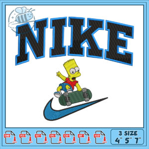 Nike Bart Skateboard Embroidery Design