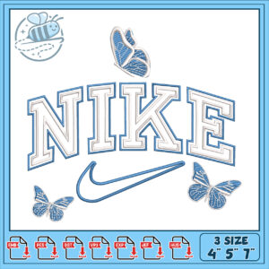 Nike Butterfly Embroidery Design