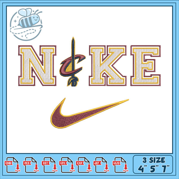 Nike Cavaliers Embroidery Design 3 Sizes