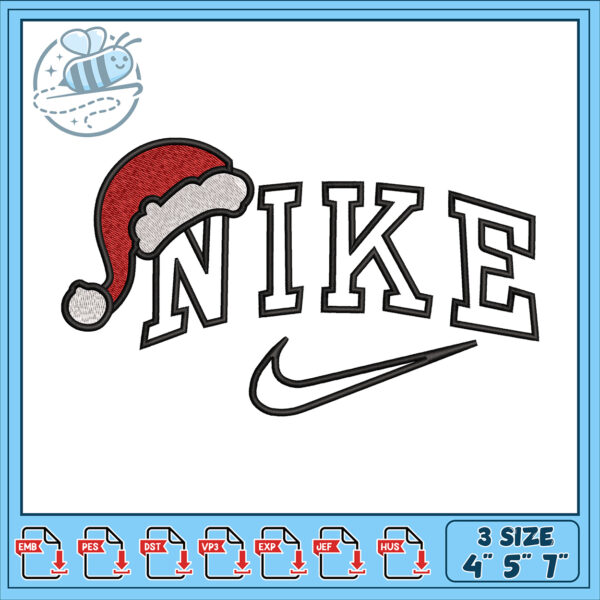 Nike Christmas Embroidery Design