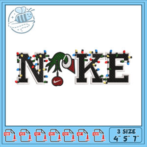 Nike Christmas Lights Embroidery Design