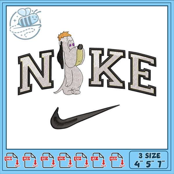 Nike Dog Embroidery Design 4x5x7 inch