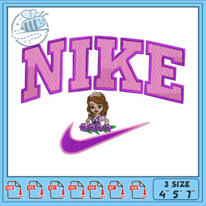 Nike Embroidery Design Princess 3 Sizes