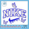 Nike Embroidery Design with Butterflies in Three Sizes