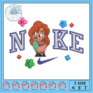 Nike Embroidery Design with Girl