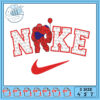 Nike Embroidery Design with Santa Hat in Three Sizes