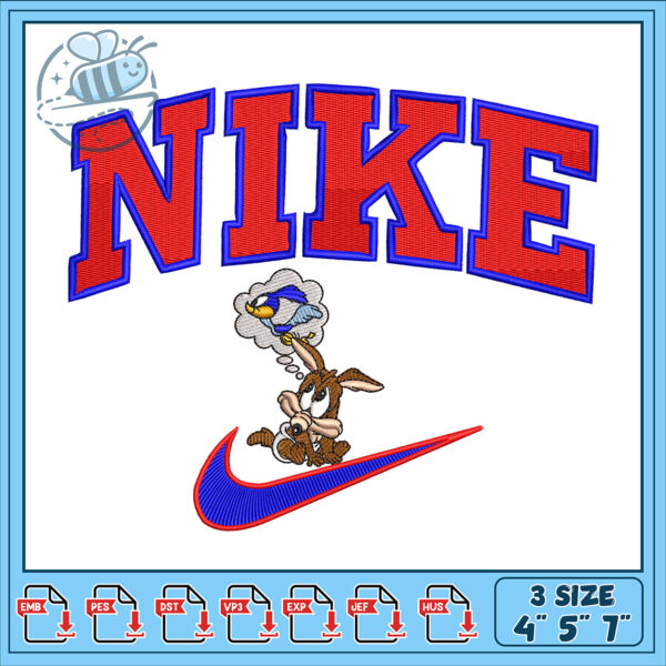 Nike Embroidery Design with Wile E Coyote