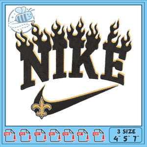 Nike Flame Embroidery Design