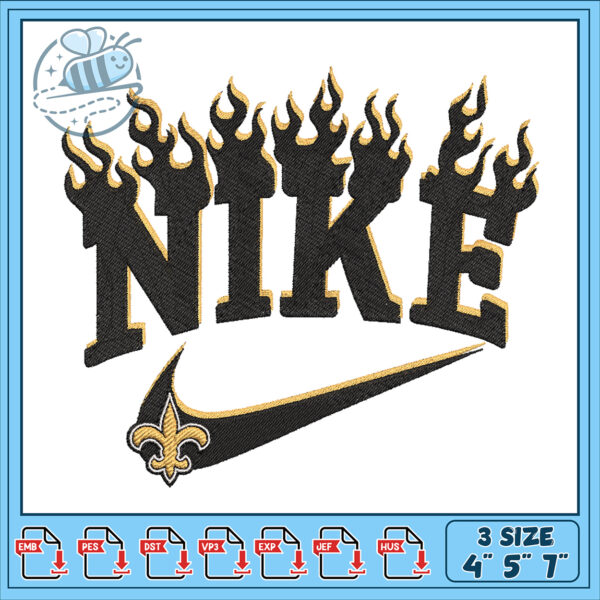 Nike Flame Embroidery Design