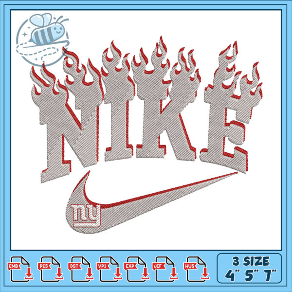 Nike Flames Embroidery Design