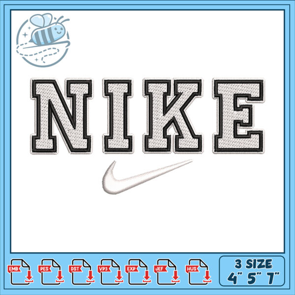 Nike Logo Embroidery Design Three Size Options