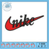 Nike Logo Embroidery Design with Butterfly Accents