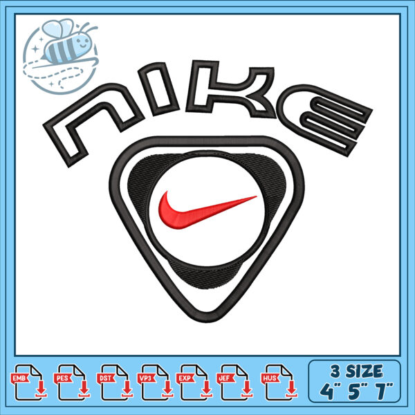 Nike Logo Embroidery Design for Crafts 3 Sizes