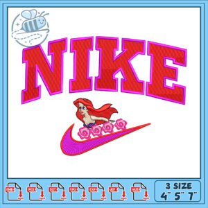 Nike Mermaid Embroidery Design