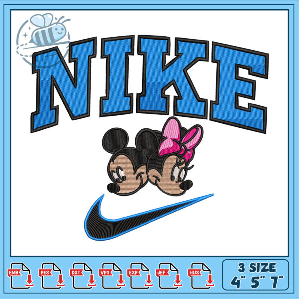 Nike Mickey Minnie Embroidery Design