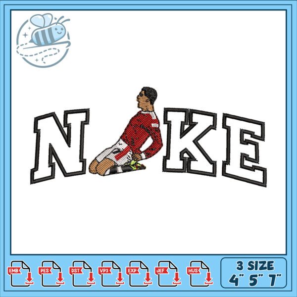 Nike Soccer Player Embroidery Design