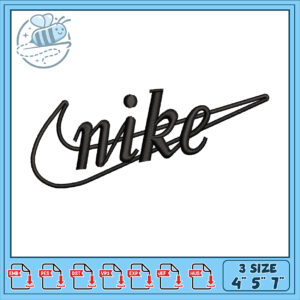 Nike Style Embroidery Design in Three Sizes 45×30