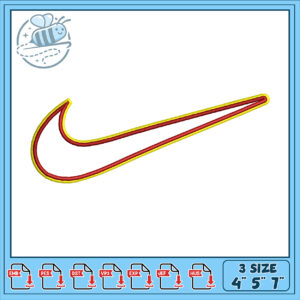 Nike Swoosh Embroidery Design 3 Sizes