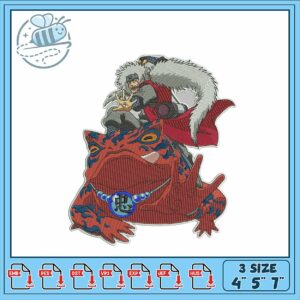 Ninja Frog Embroidery Design for Creative Projects