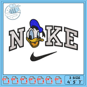 Noke Embroidery Design with Duck Character 3 Sizes