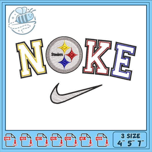 Noke Steelers Embroidery Design