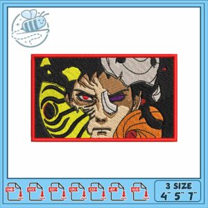 Obito mask broken art embroidery